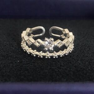 Sterling silver ladies open back ring